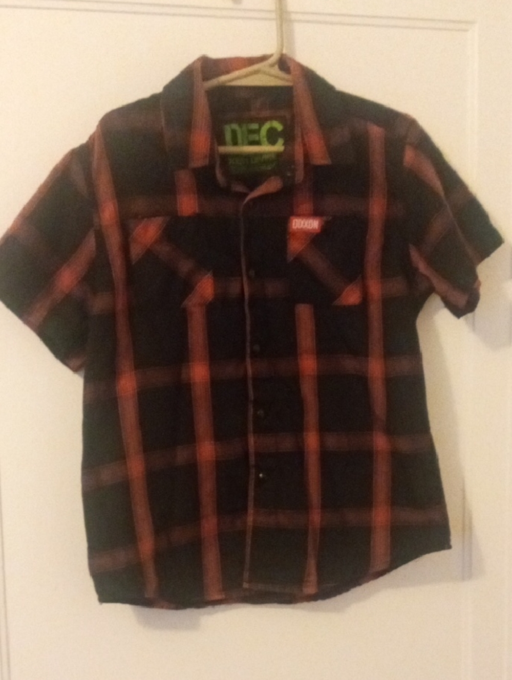 boys small 5/6 black pink shirt, snap front